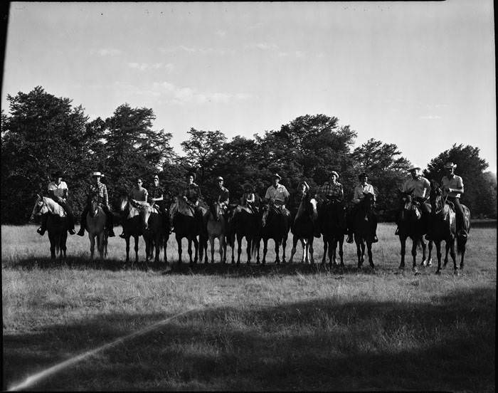 Horseback riding at Lost Valley Resort Ranch, 1950