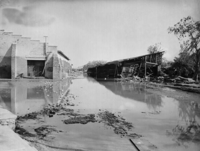 A flood scene in San Antonio, 1950s