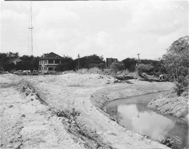The new course of the San Antonio River, 1951