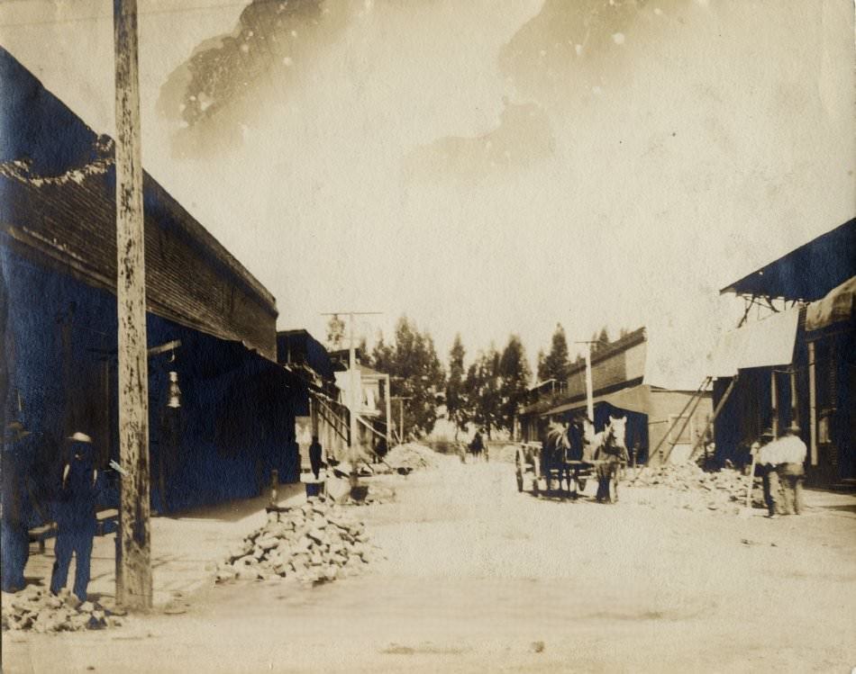 San Jose Chinatown after earthquake, 1906