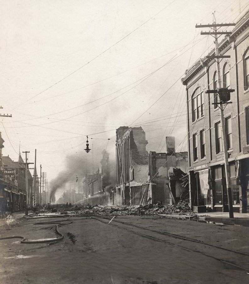 Fire on South Second Street After Earthquake, 1906