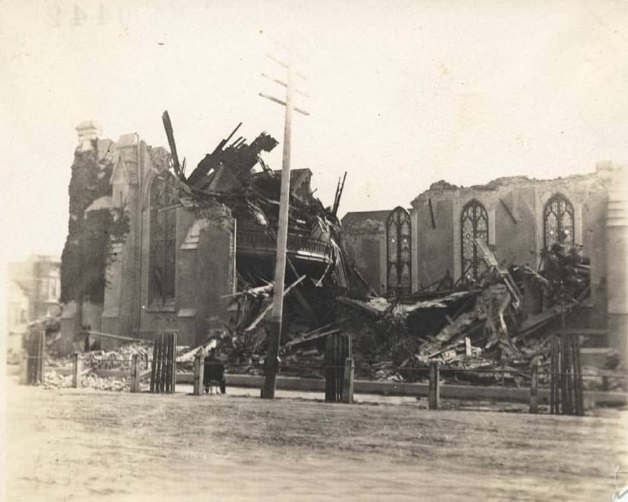 St. Patrick's Church after the 1906 Earthquake.