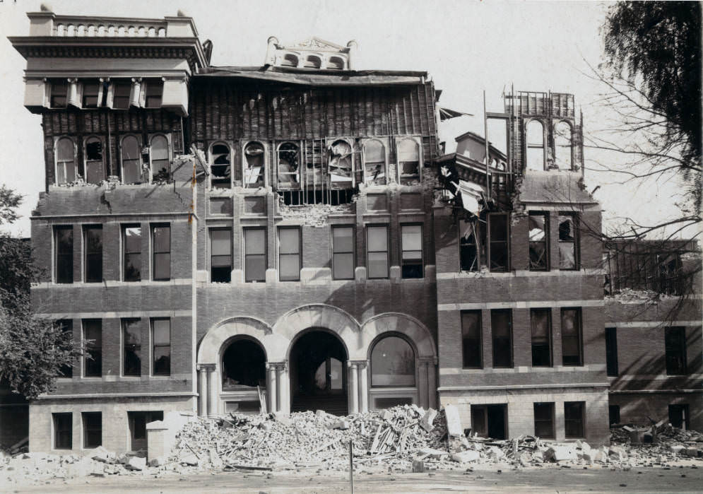 San Jose High School ruins, 1906