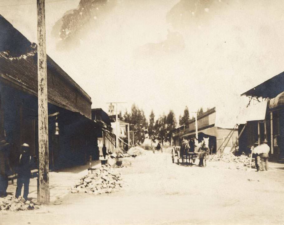 San Jose's Chinatown after the 1906 earthquake.