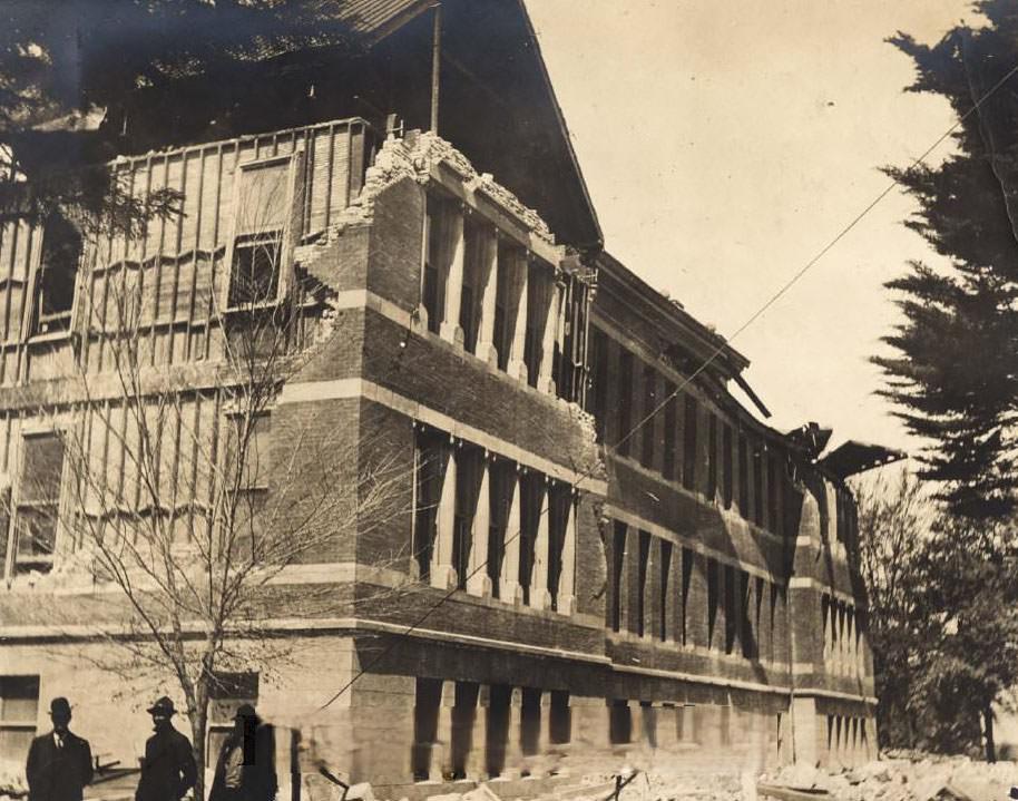 San Jose High School after Earthquake, 1906