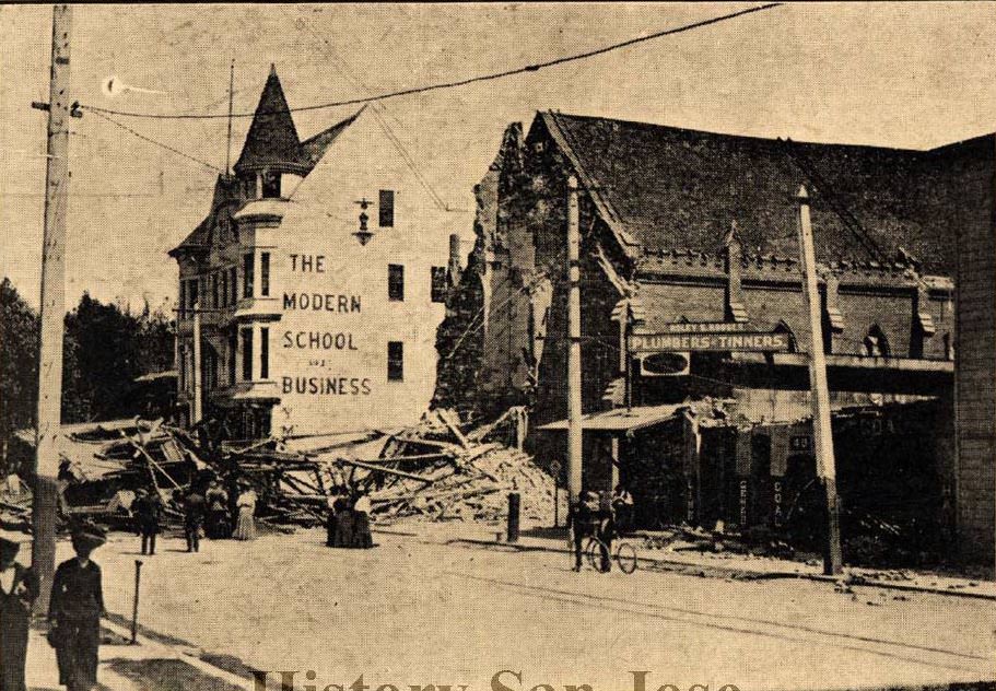 Presbyterian Church after 1906 Earthquake, San Jose.
