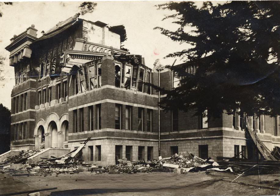 San Jose High School, after the 1906 earthquake
