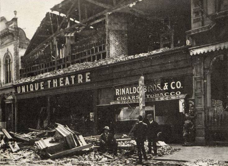 Unique Theatre, San Jose, after the Earthquake, April 18, 1906