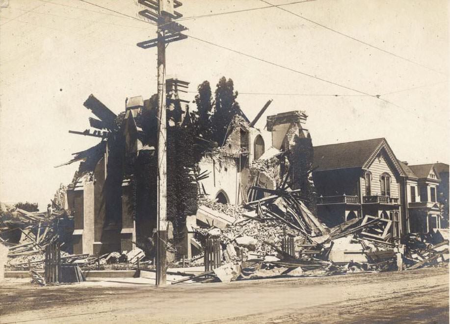 Earthquake damage to St. Patrick's Church, 1906