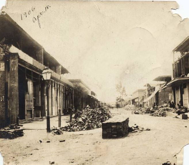 San Jose Chinatown after the earthquake, 1906