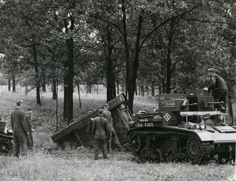 The Only 'Casualty', An Overturned Tank--Jefferson Barracks, 1938