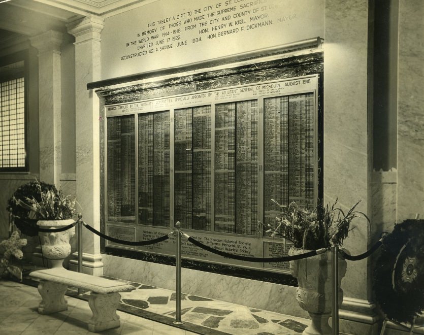 Tablet at City Hall, 1934