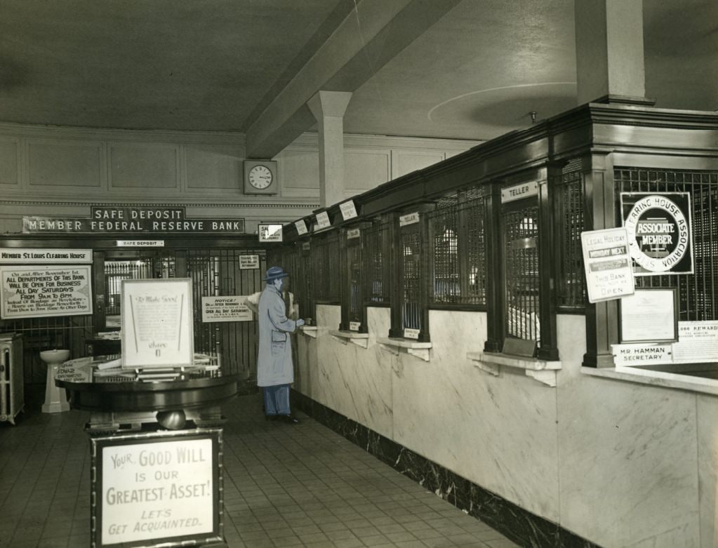 Bank Holdup Scene and Two Victims, 1931