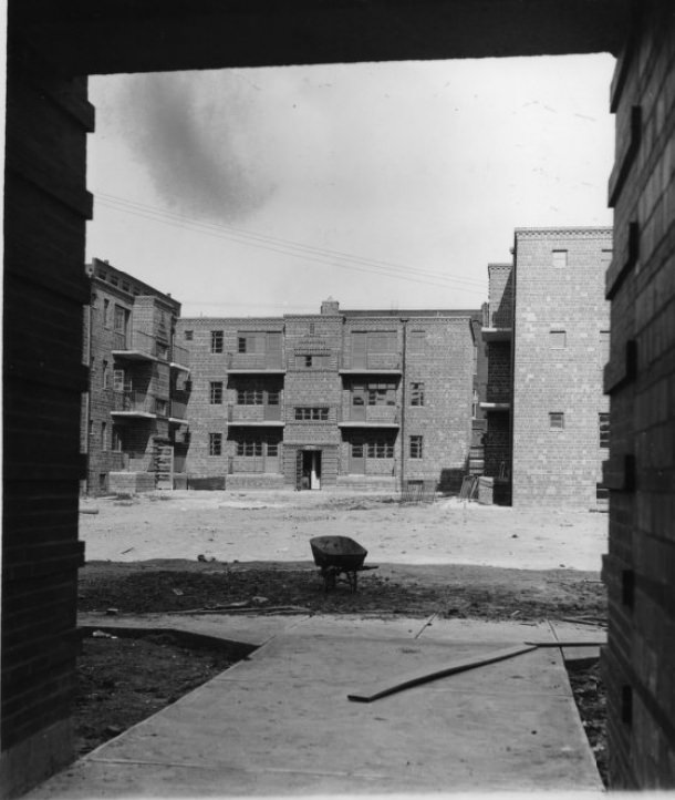 Neighborhood Gardens Apartments - Construction view, 1930