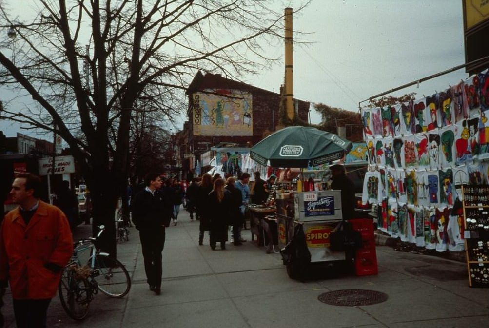 Street vendor, Queen and Soho streets, 1988