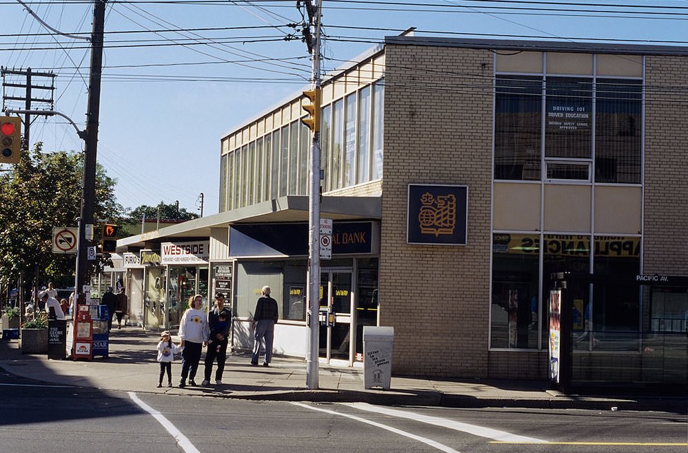 South-west corner, Dundas Street and Pacific Avenue, 1987