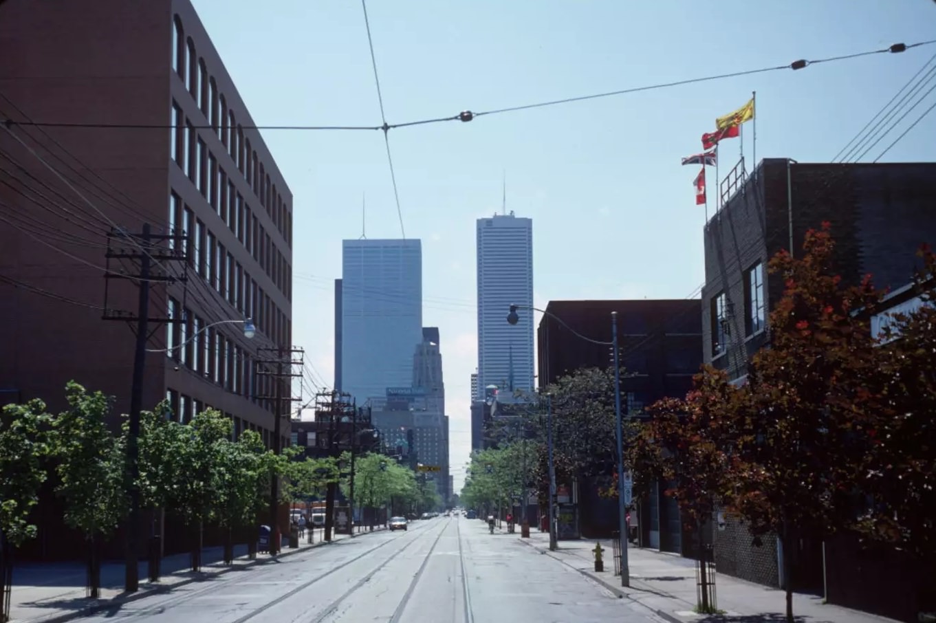 King looking west from Berkeley Street, 1980s