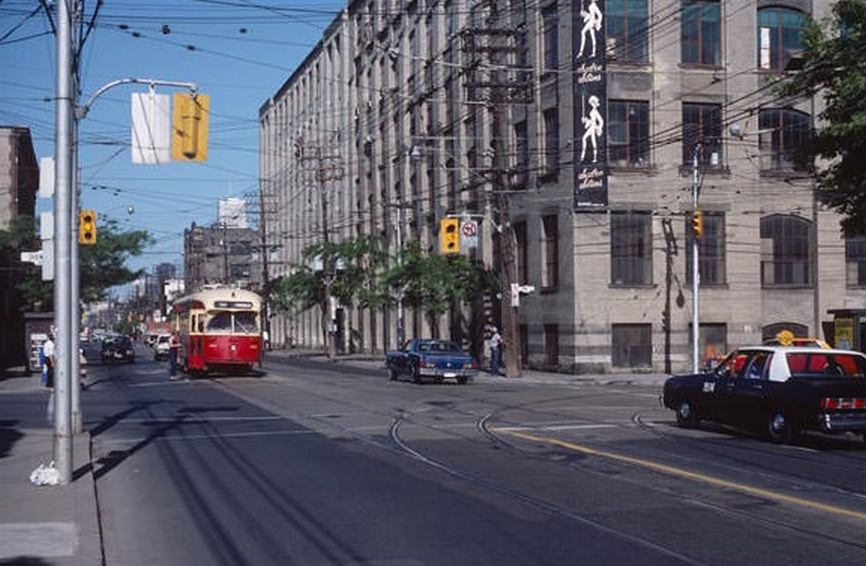 Queen and Shaw, looking east, June 6, 1981.