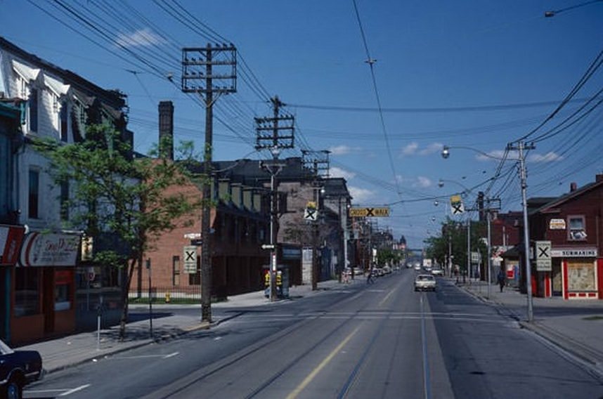 Queen and Sackville, looking east, June 6, 1981.