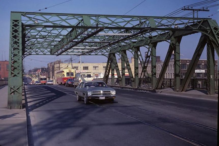 Looking east from the bridge over the Don River, June 2, 1981