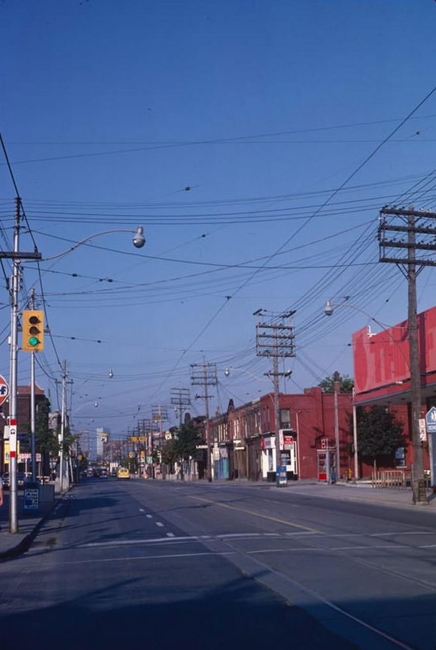 Looking west from Queen and Carlaw in Leslieville, August 31, 1981.