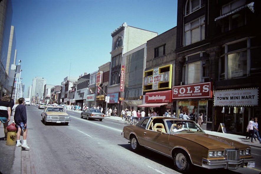 Yonge Street toward the end of the 1980s.