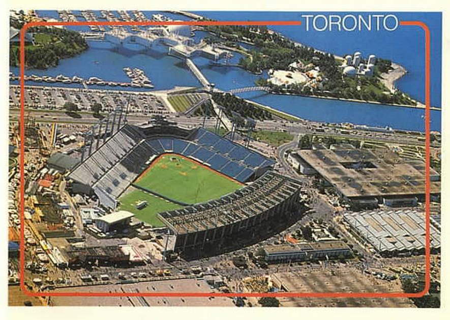 A postcard featuring Exhibition Stadium, 1980s