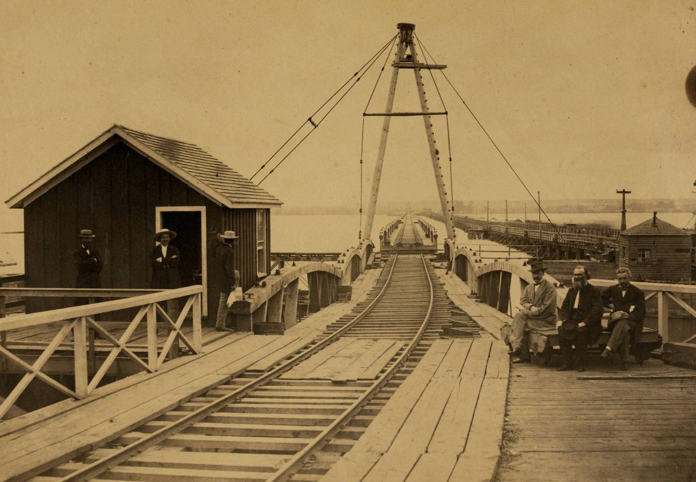 New bridge over Potomac River on the Washington, Alexandria and Georgetown Railroad, 1863