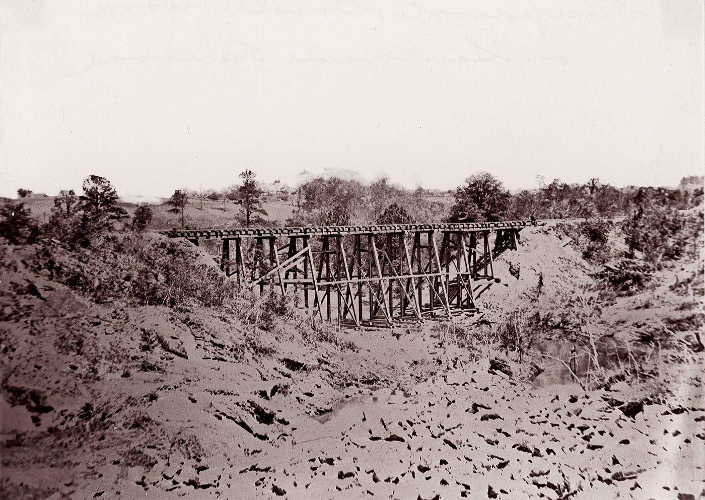 Confederate Trestle Work on Alexandria Railroad, 1861