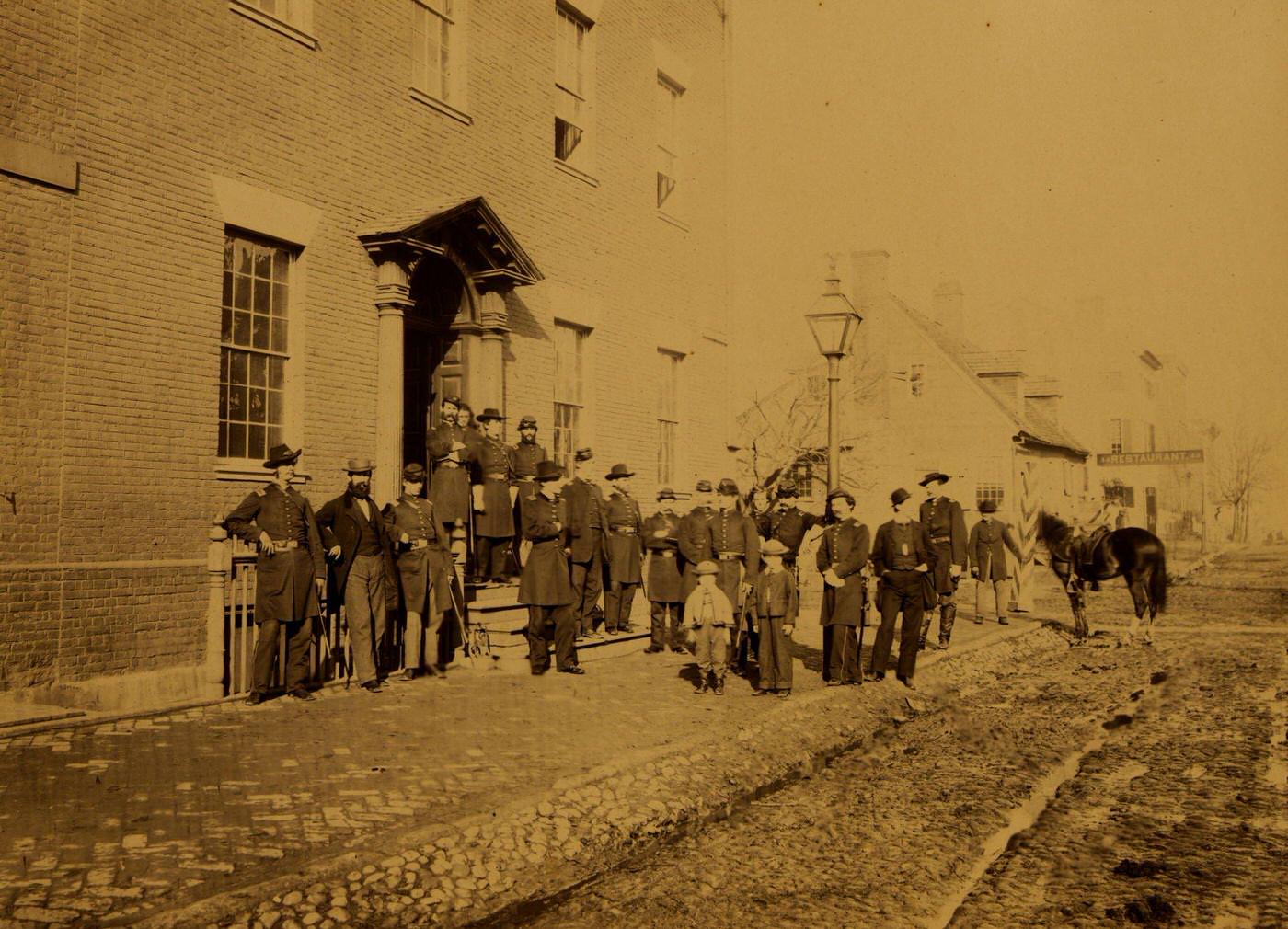 Officers of First District volunteers, City Hotel, Alexandria, 1863