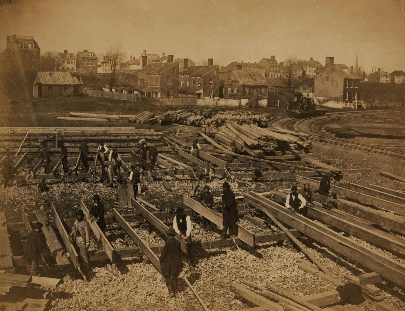 Track near the Potomac River, in Alexandria, 1863