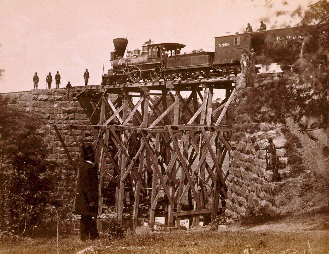 Bridge on Orange & Alexandria [Virginia] Railroad, as repaired by army engineers under Colonel Herman Haupt, 1863