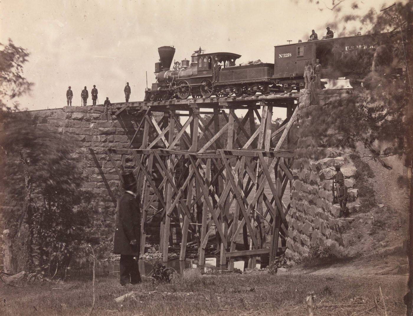 Bridge On Orange And Alexandria Rail Road, 1865