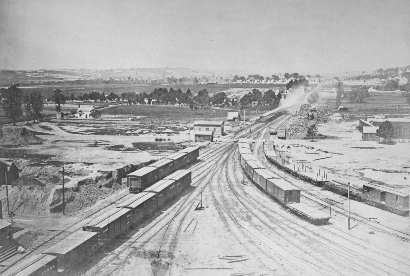 View of the trains yards, Alexandria, Virginia, 1862.