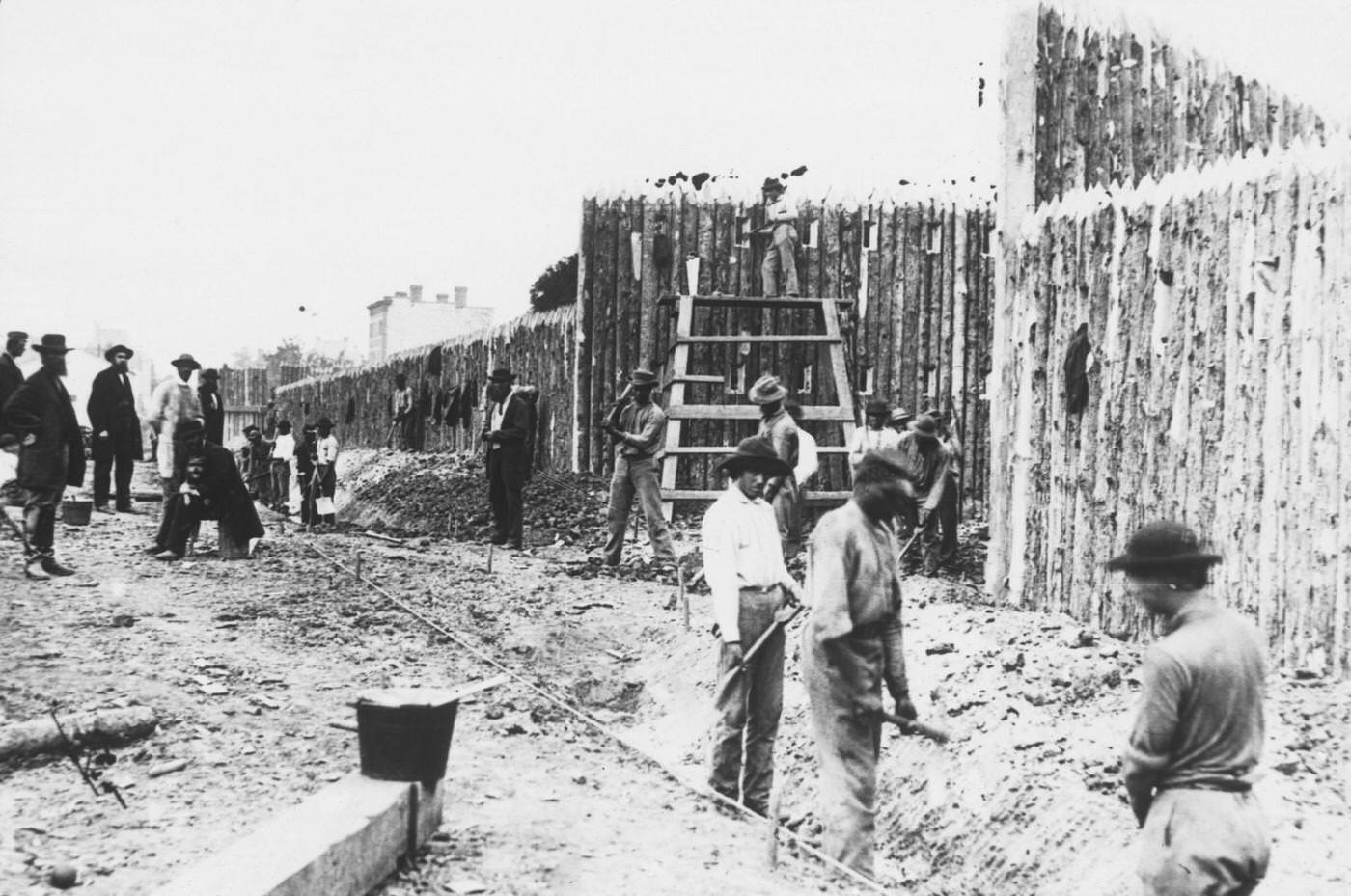 Barricades on Duke Street, Alexandria, Virginia during the US civil war, 1861