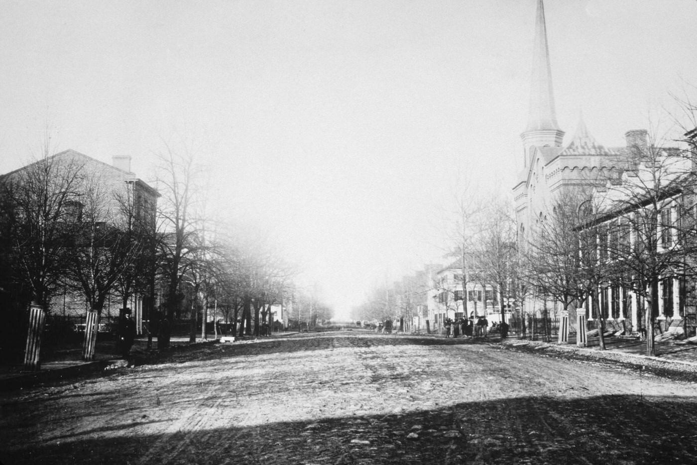 Washington Street, Alexandria, Virginia during the US civil war, 1861.