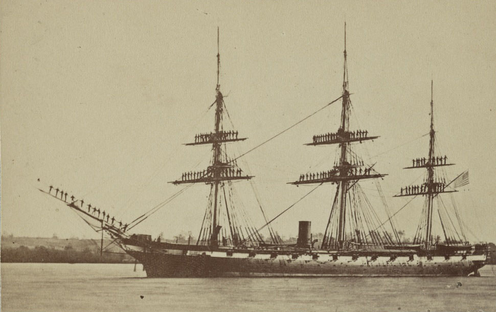 U.S. frigate Pensacola off Alexandria, Virginia, 1860s
