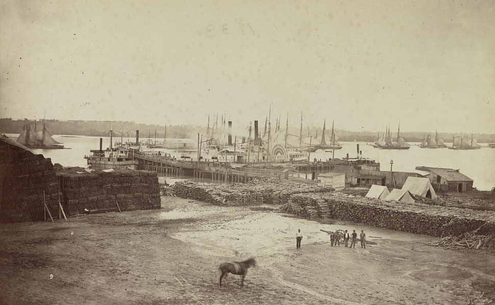 Quartermaster's Wharf, Alexandria, 1860s