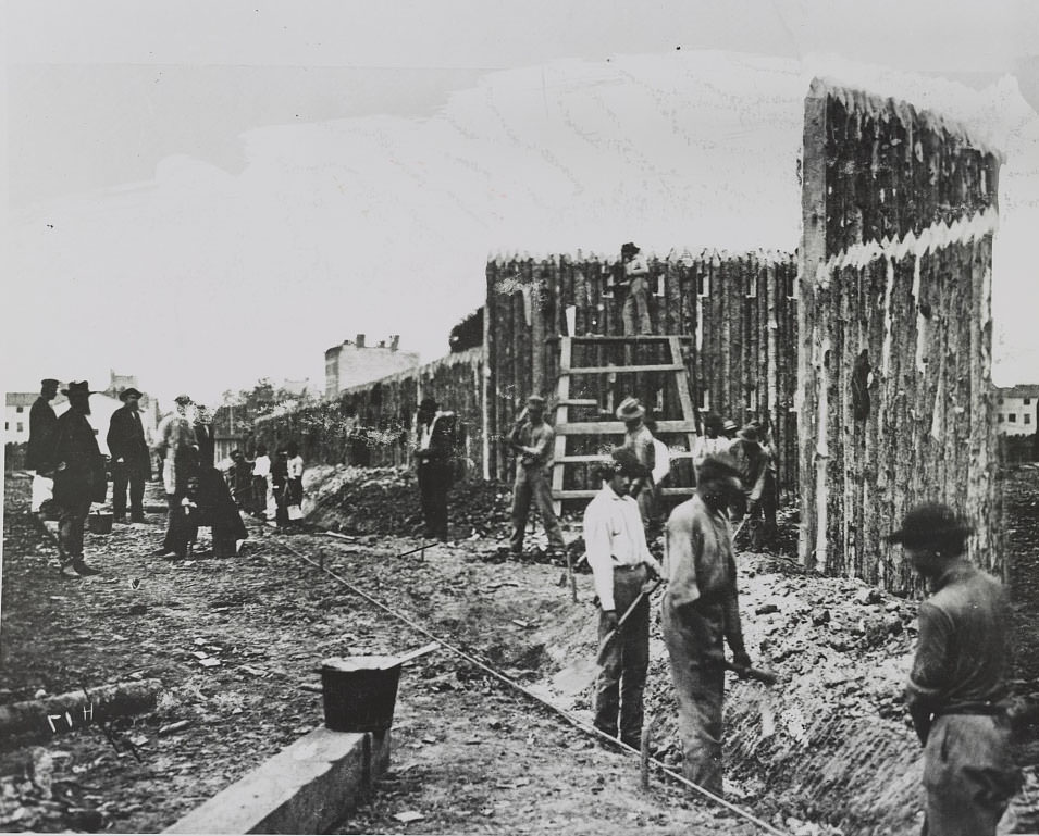 Building stockade, Alexandria, 1860s