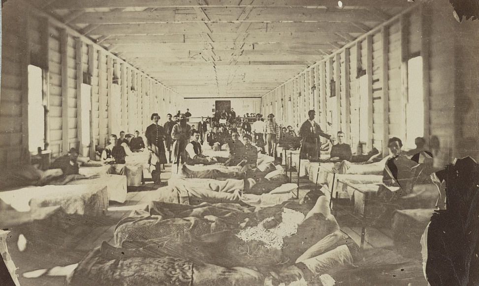 A ward in hospital at convalescent camp near Alexandria, 1866