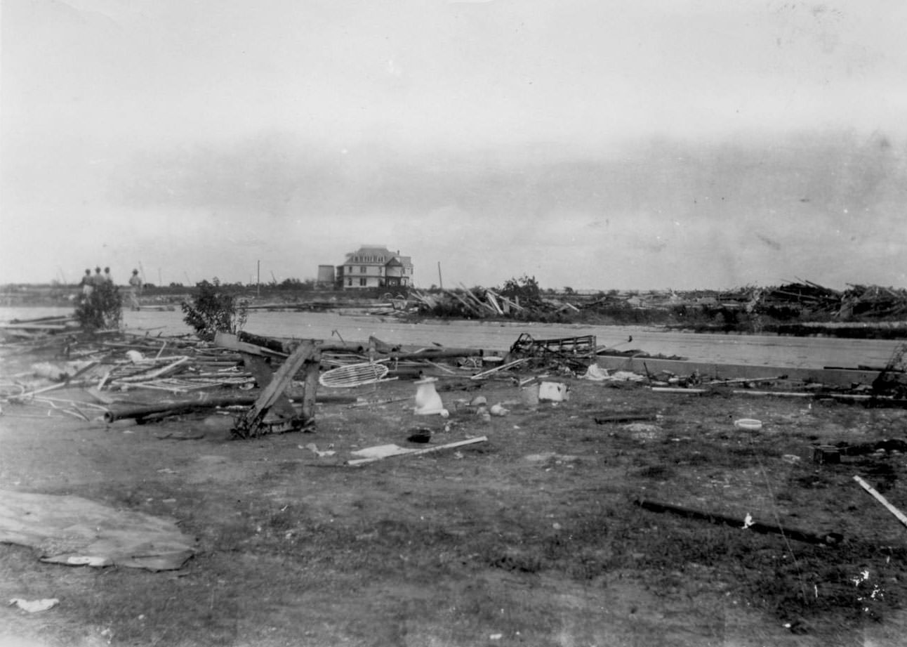 The North Beach area after the 1919 hurricane in Corpus Christi.