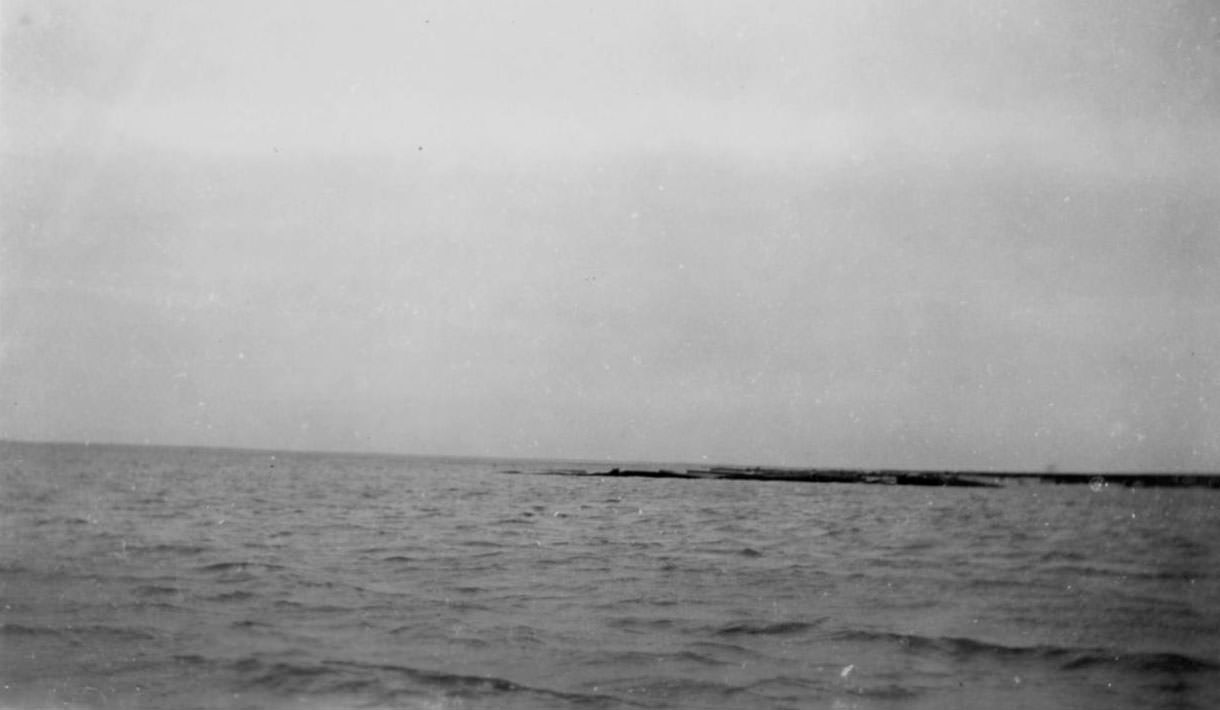 Wreckage of the Causeway in Nueces Bay, 1919