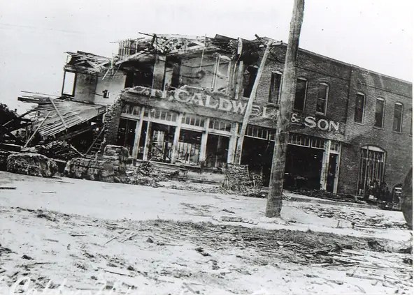 E.H. Caldwell & Son was at the corner of William and Chaparral streets when the 1919 hurricane hit.