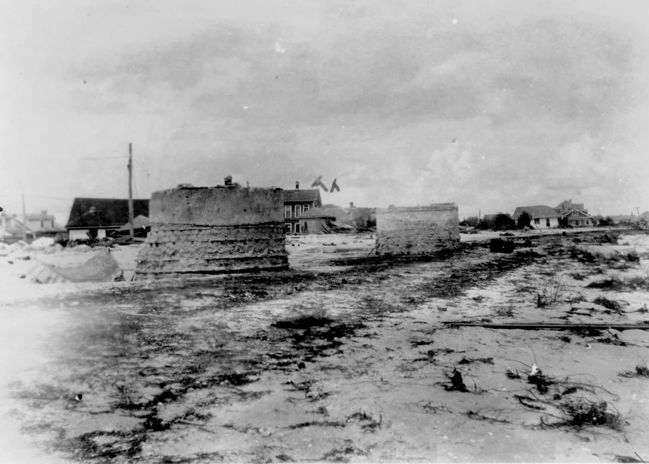 A couple homes left standing after the hurricane of 1919 in Corpus Christi.