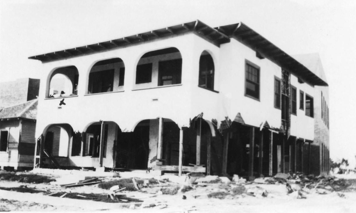 Apartment house after the hurricane of 1919 in Corpus Christi.