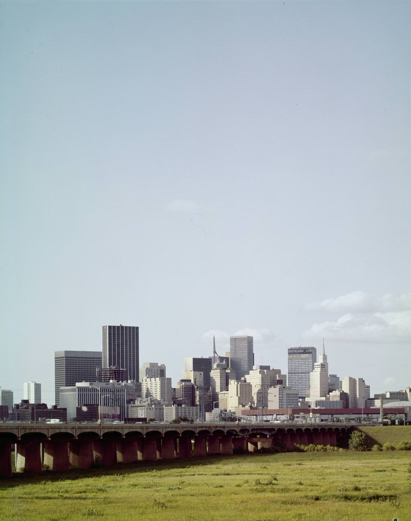 Skyline of downtown Dallas, 1969