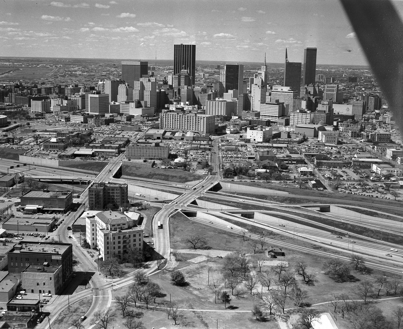 Downtown Dallas aerial, 1969