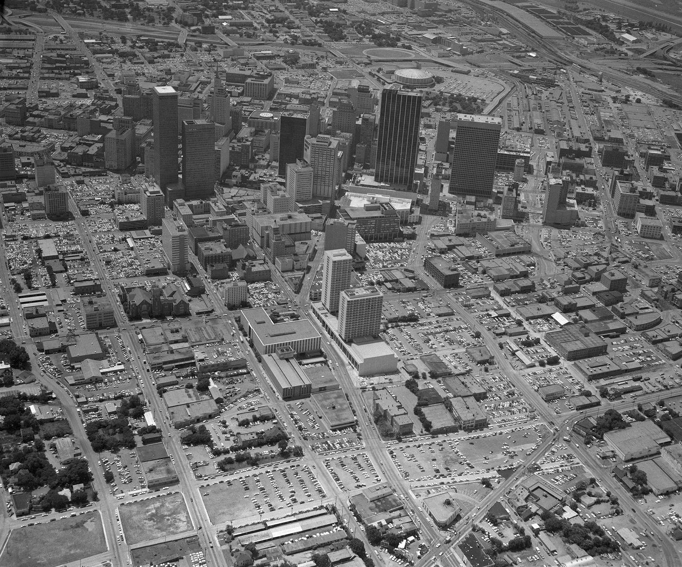Downtown Dallas aerial, 1965