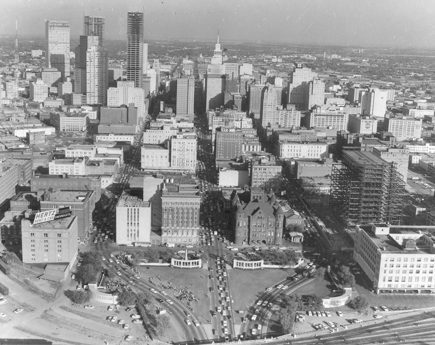 Dealey Plaza following President John F. Kennedy's assassination, 1963