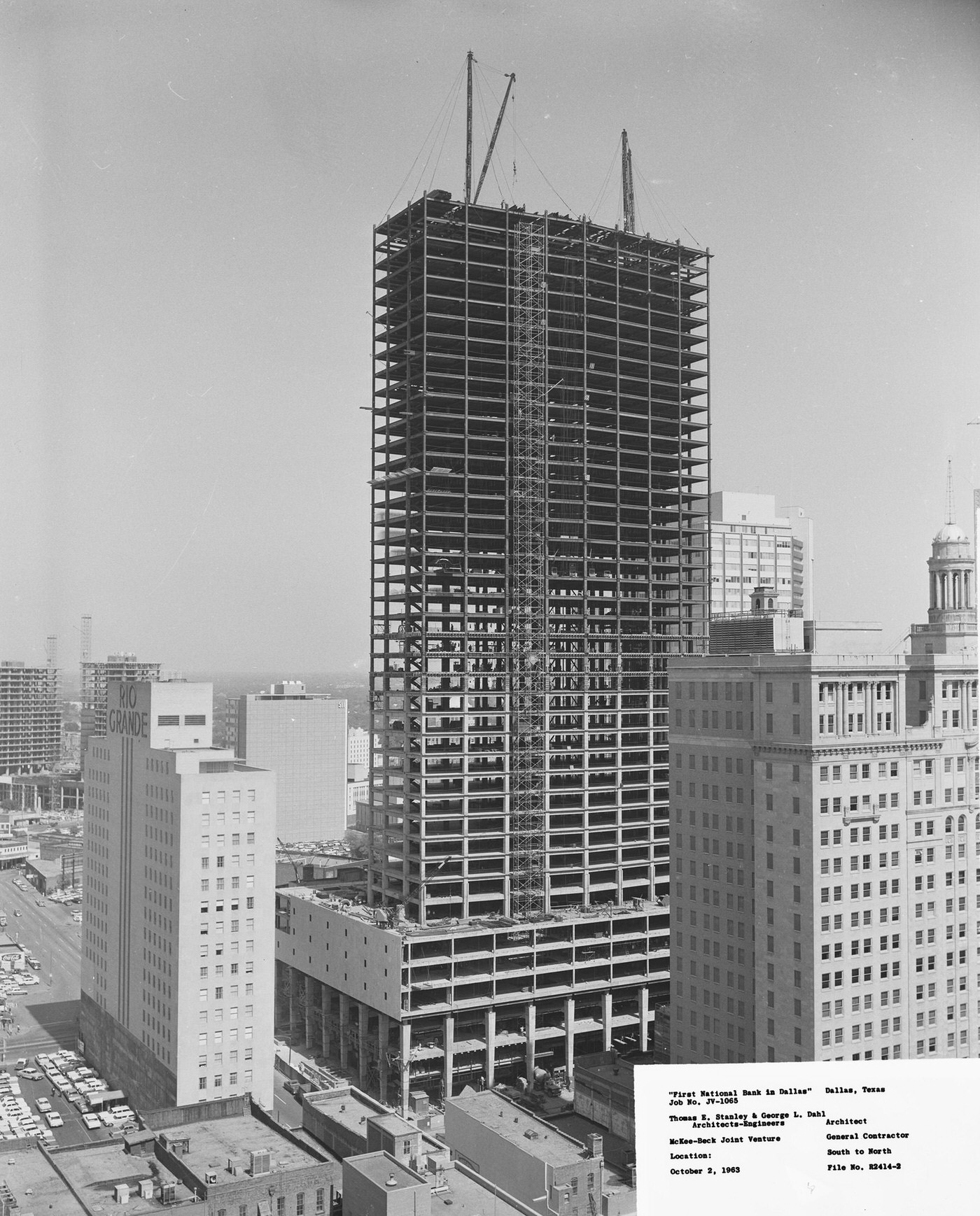 Construction of the First National Bank building, 1963